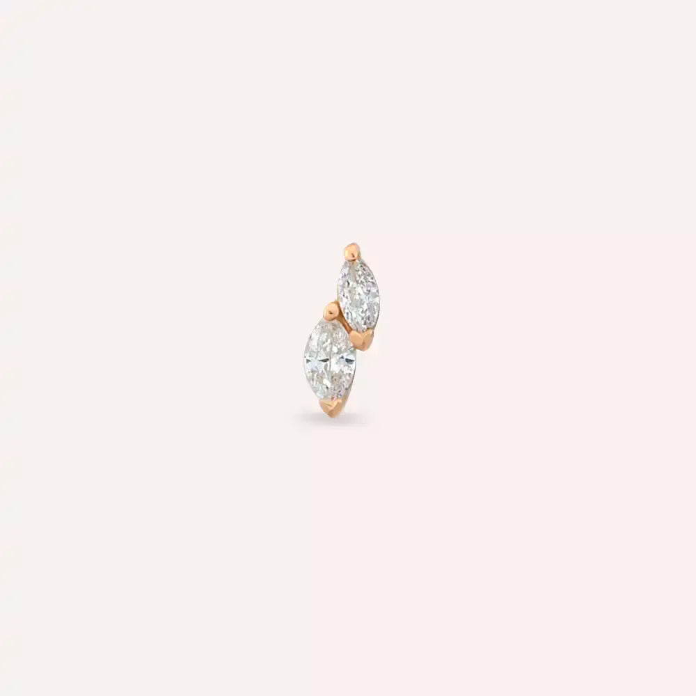 Lunes Diamond Studded Rose Gold Single Earring