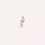 Lunes Diamond Studded Rose Gold Single Earring