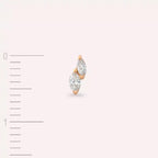 Lunes Diamond Studded Rose Gold Single Earring
