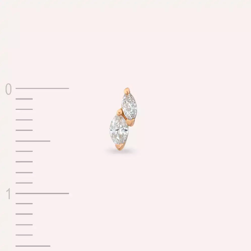 Lunes Diamond Studded Rose Gold Single Earring