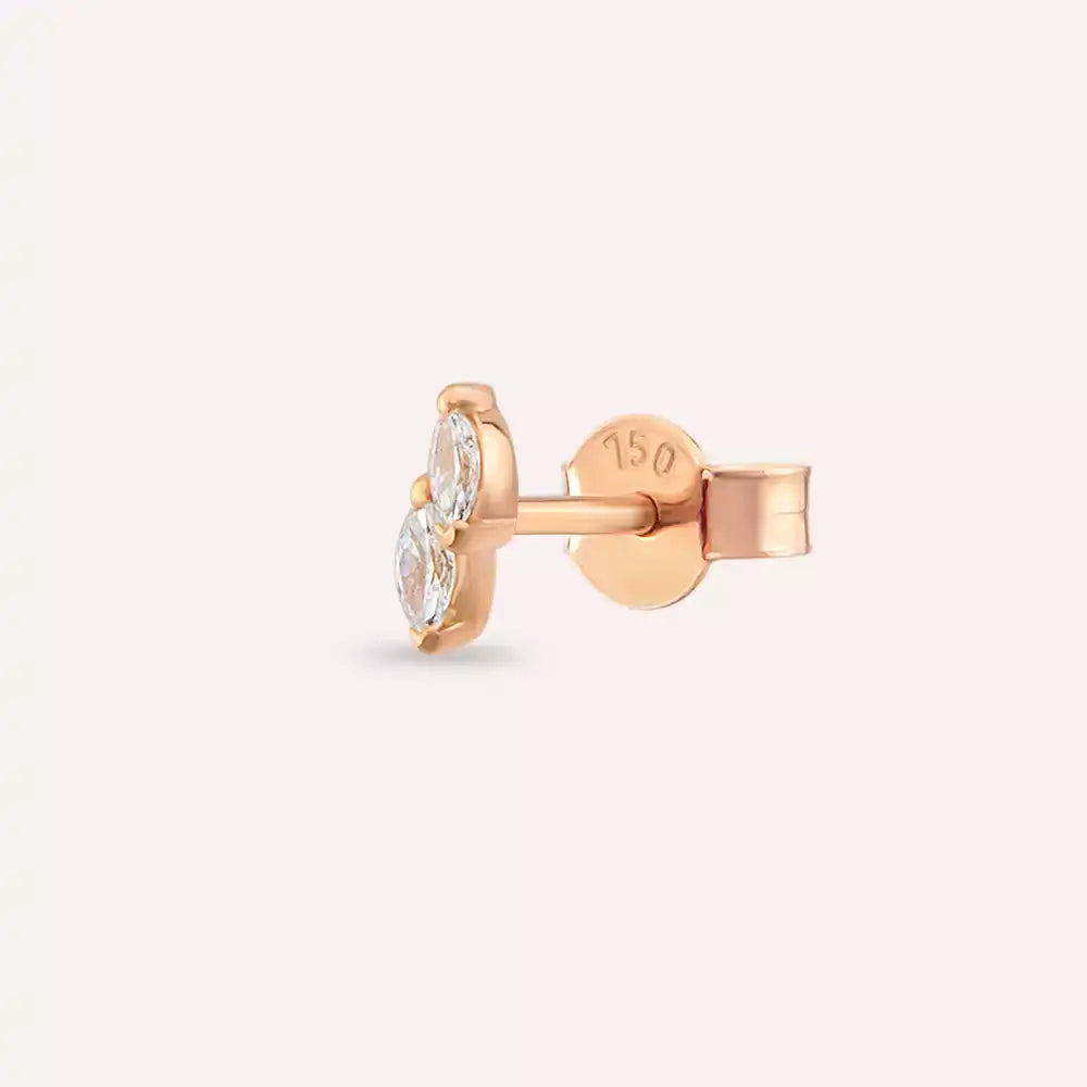 Lunes Diamond Studded Rose Gold Single Earring