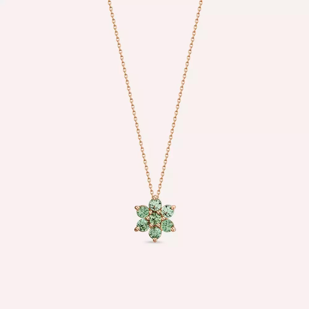 Luvis Green Sapphire Rose Gold Necklace