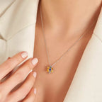 Luvis Multicolor Sapphire White Gold Necklace