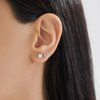 M Letter Diamond White Gold Piercing