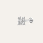 M Letter Diamond White Gold Piercing