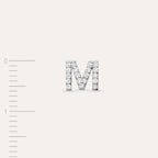 M Letter Diamond White Gold Piercing