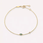 Marea Green Sapphire and Diamond Yellow Gold Bracelet