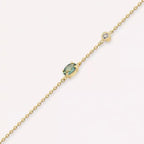 Marea Green Sapphire and Diamond Yellow Gold Bracelet