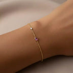 Marea Pink Sapphire and Diamond Yellow Gold Bracelet
