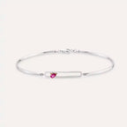 Mila Teardrop Ruby White Gold Bracelet