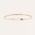 Mila Teardrop Cut Ruby Rose Gold Bracelet