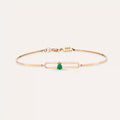 Mila Pear Cut Emerald Stone Rose Gold Bracelet
