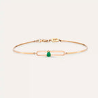 Mila Pear Cut Emerald Stone Rose Gold Bracelet