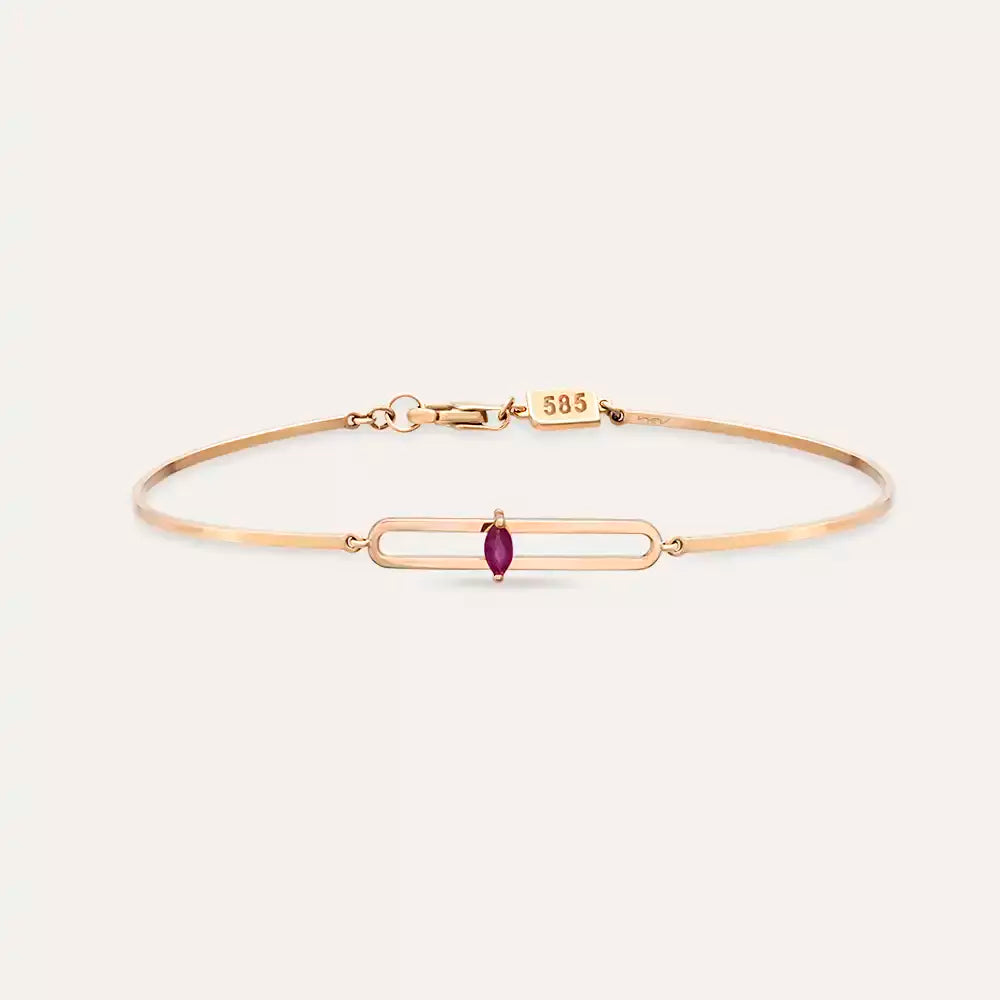 Mila Ruby Rose Gold Bracelet