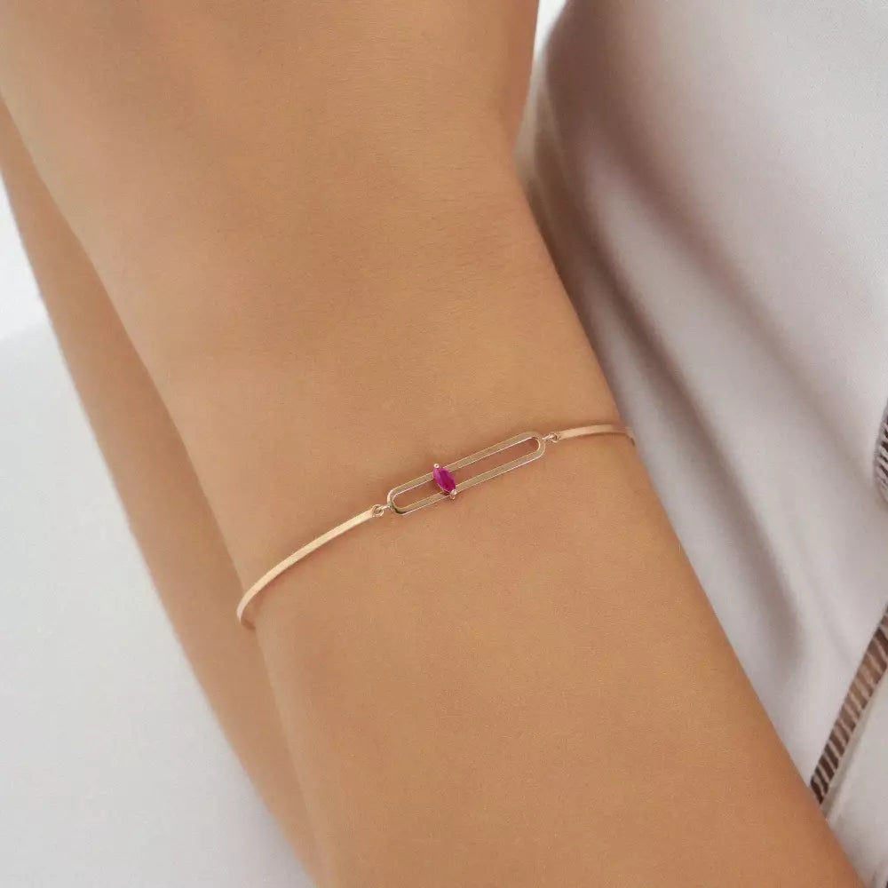 Mila Ruby Rose Gold Bracelet