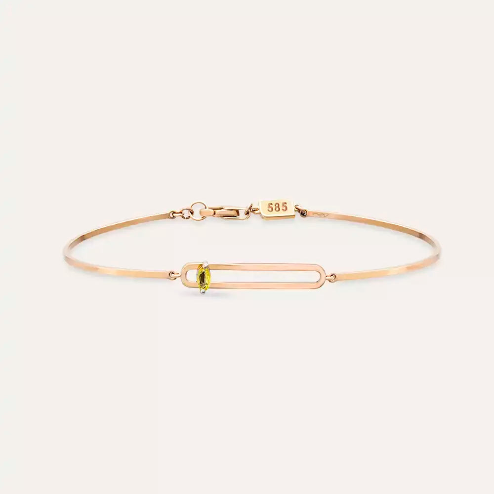 Mila Yellow Sapphire Rose Gold Bracelet
