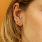 Mild Pırlanta Taşlı Beyaz Altın Piercing