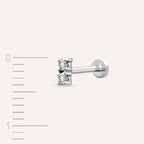 Mild Pırlanta Taşlı Beyaz Altın Piercing