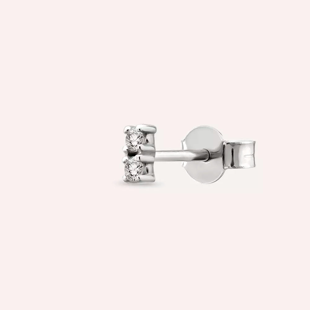 Mild Diamond White Gold Single Earring