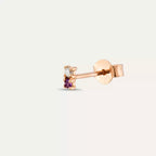Mild Diamond and Amethyst Mini Single Earring