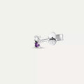 Mild Diamond and Amethyst Mini Single Earring