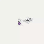 Mild Diamond and Amethyst Mini Single Earring