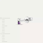 Mild Diamond and Amethyst Mini Single Earring