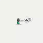 Mild Black Diamond and Emerald Mini Single Earring