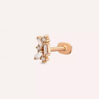Mingled Pırlanta Taşlı Rose Altın Piercing