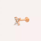 Mini Pion Pırlanta Taşlı Rose Altın Piercing
