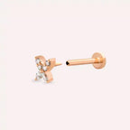 Mini Pion Pırlanta Taşlı Rose Altın Piercing