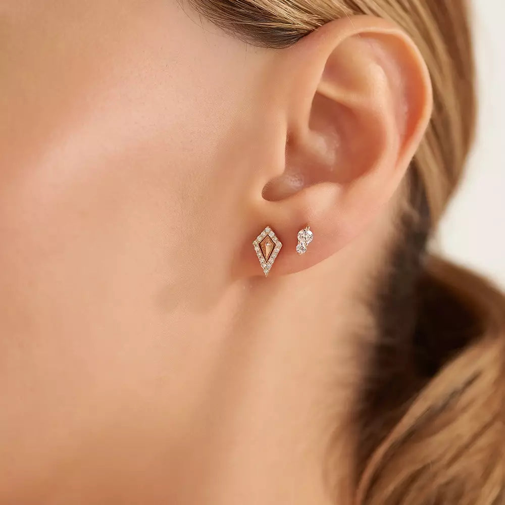 Punta Diamond Rose Gold Single Earring