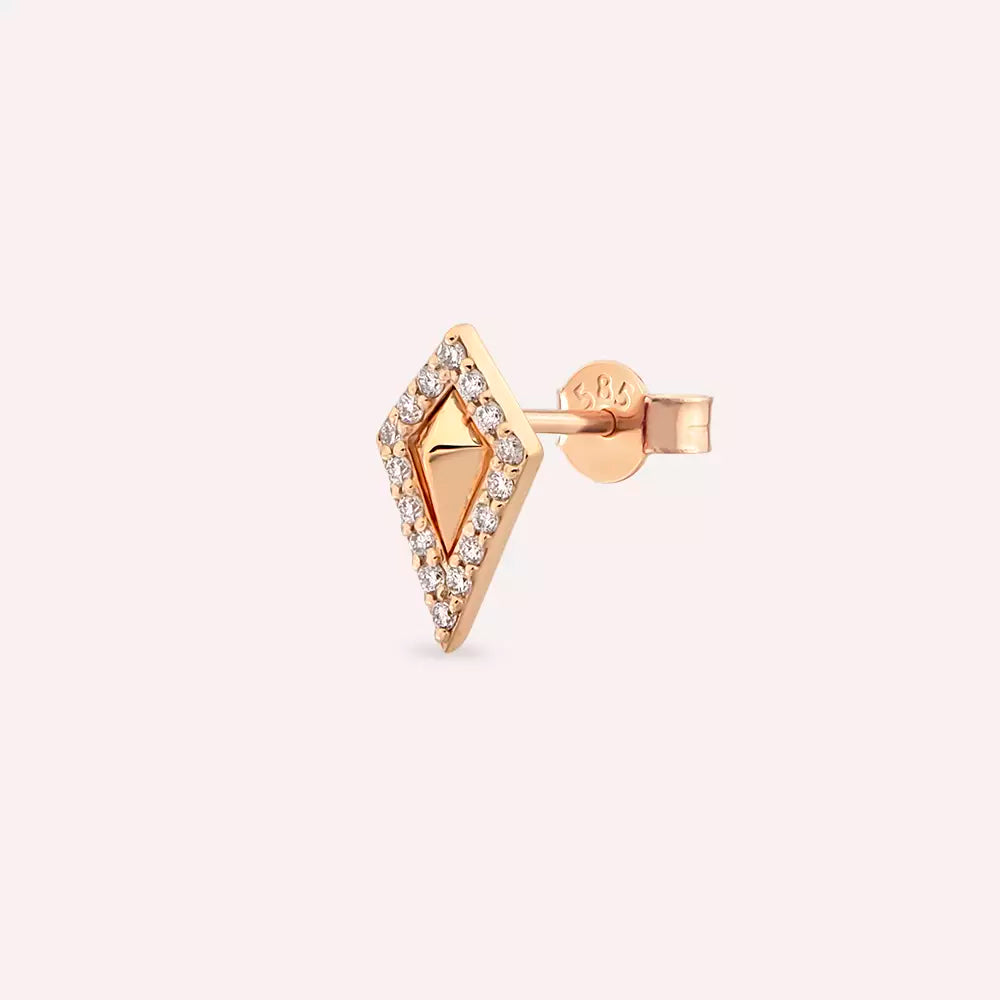 Punta Diamond Rose Gold Single Earring