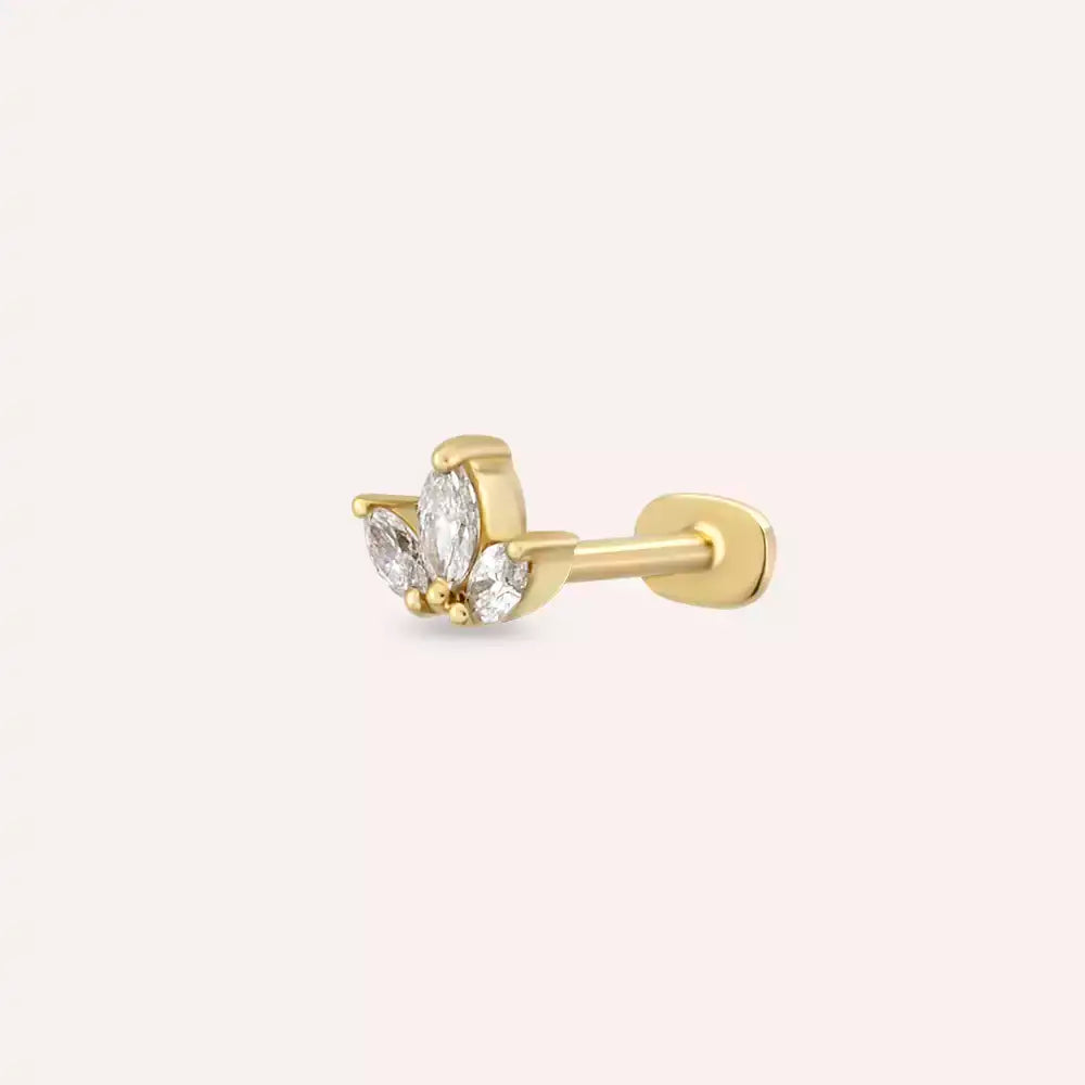 Mini Purity Diamond Yellow Gold Piercing