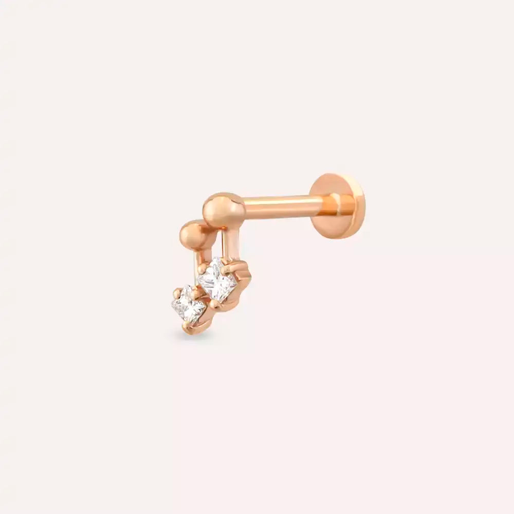 Mini Pulse Pırlanta Rose Altın Piercing