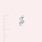 Mini Pulse Princess Cut Diamond White Gold Single Earring