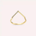 Minimal Diamond Yellow Gold V Ring