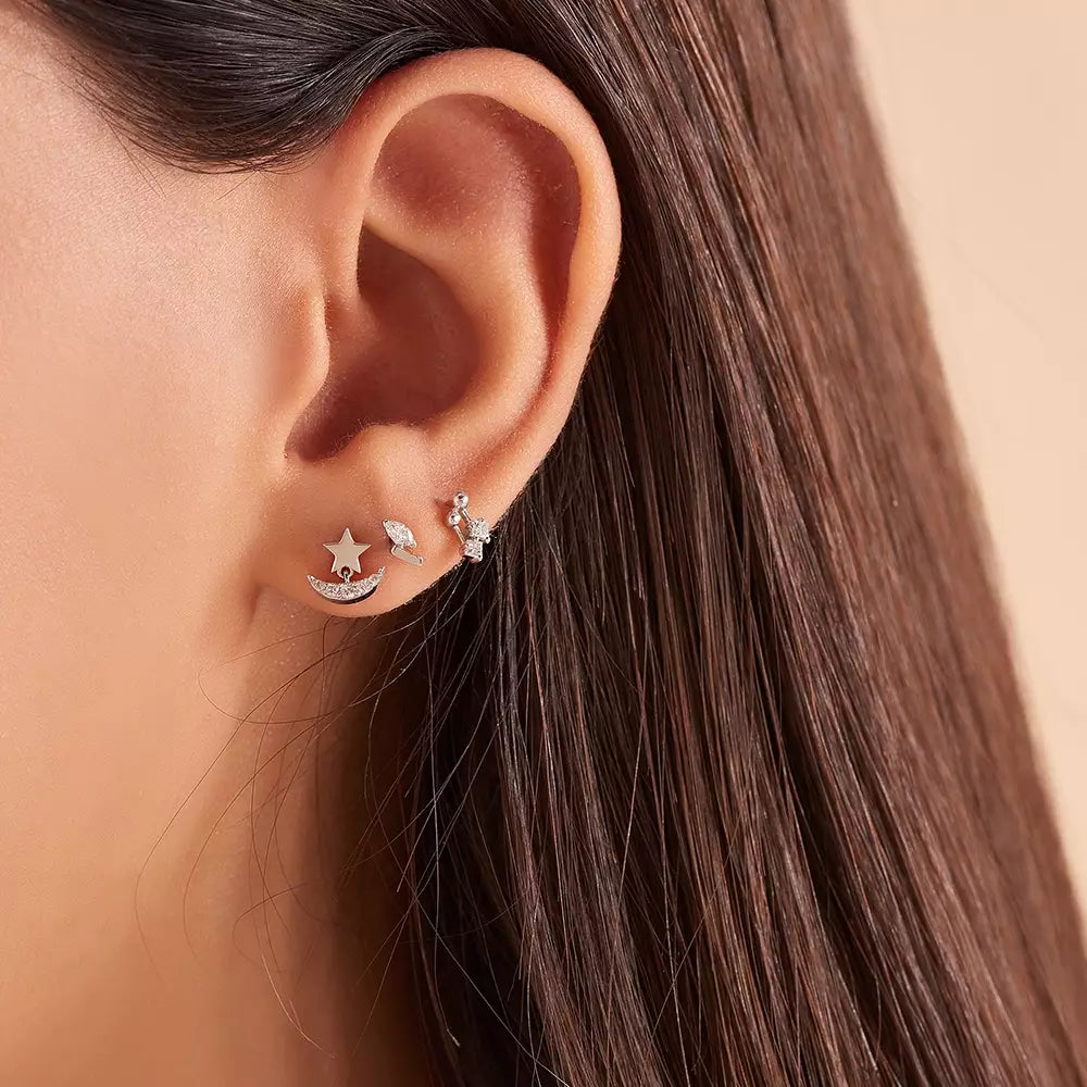 Mira Diamond White Gold Single Earring