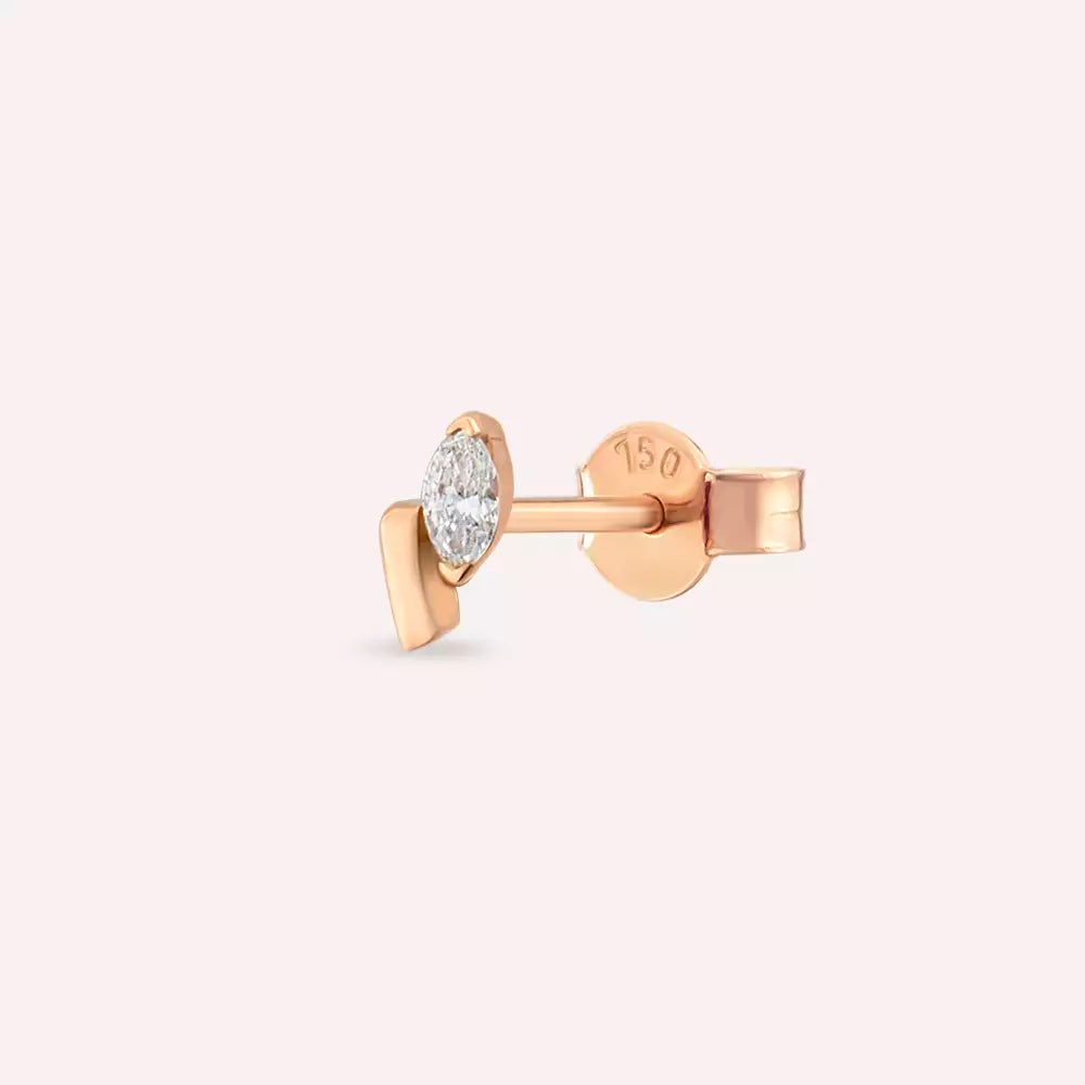 Mira Diamond Rose Gold Single Earring