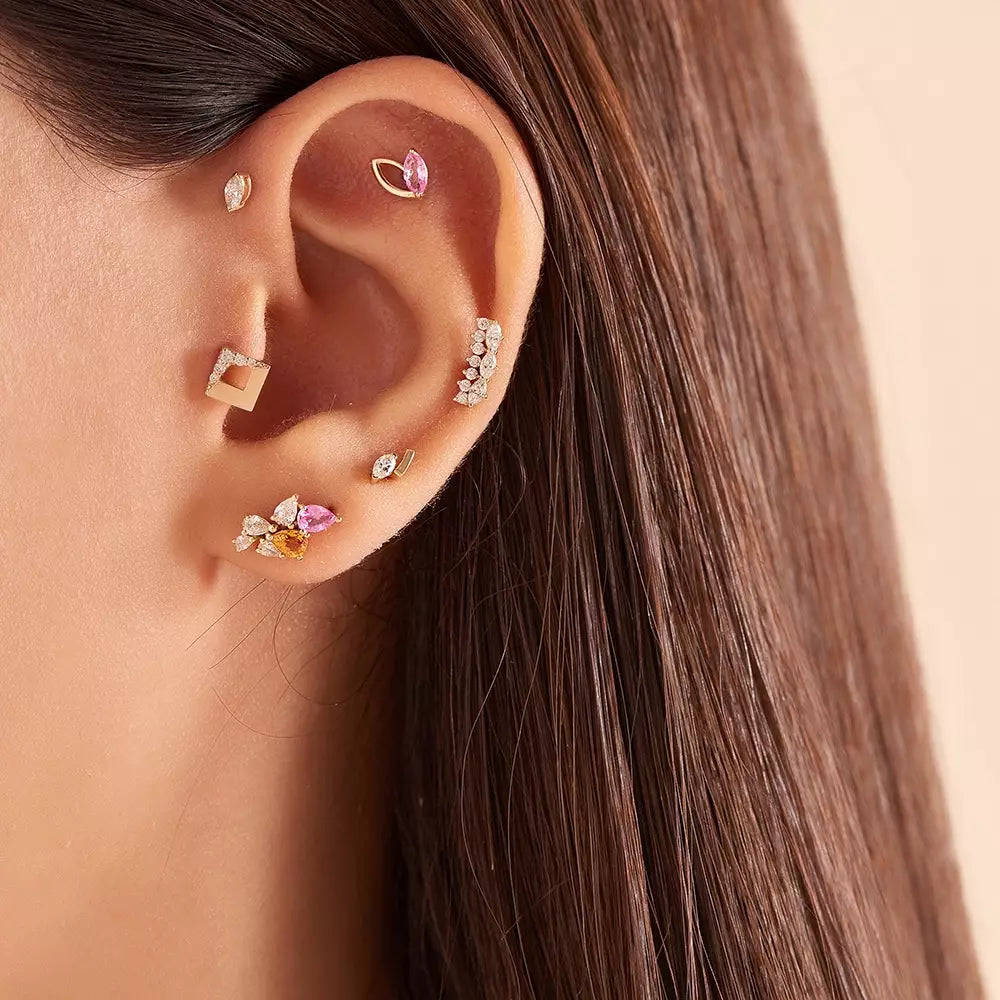 Mira Diamond Rose Gold Single Earring