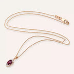 Regina Rose Gold Necklace with Diamond and Ruby Stones