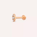 Mist Pırlanta Taşlı Rose Altın Piercing