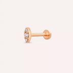 Mist Pırlanta Taşlı Rose Altın Piercing