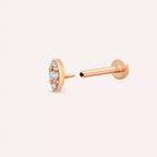 Mist Pırlanta Taşlı Rose Altın Piercing