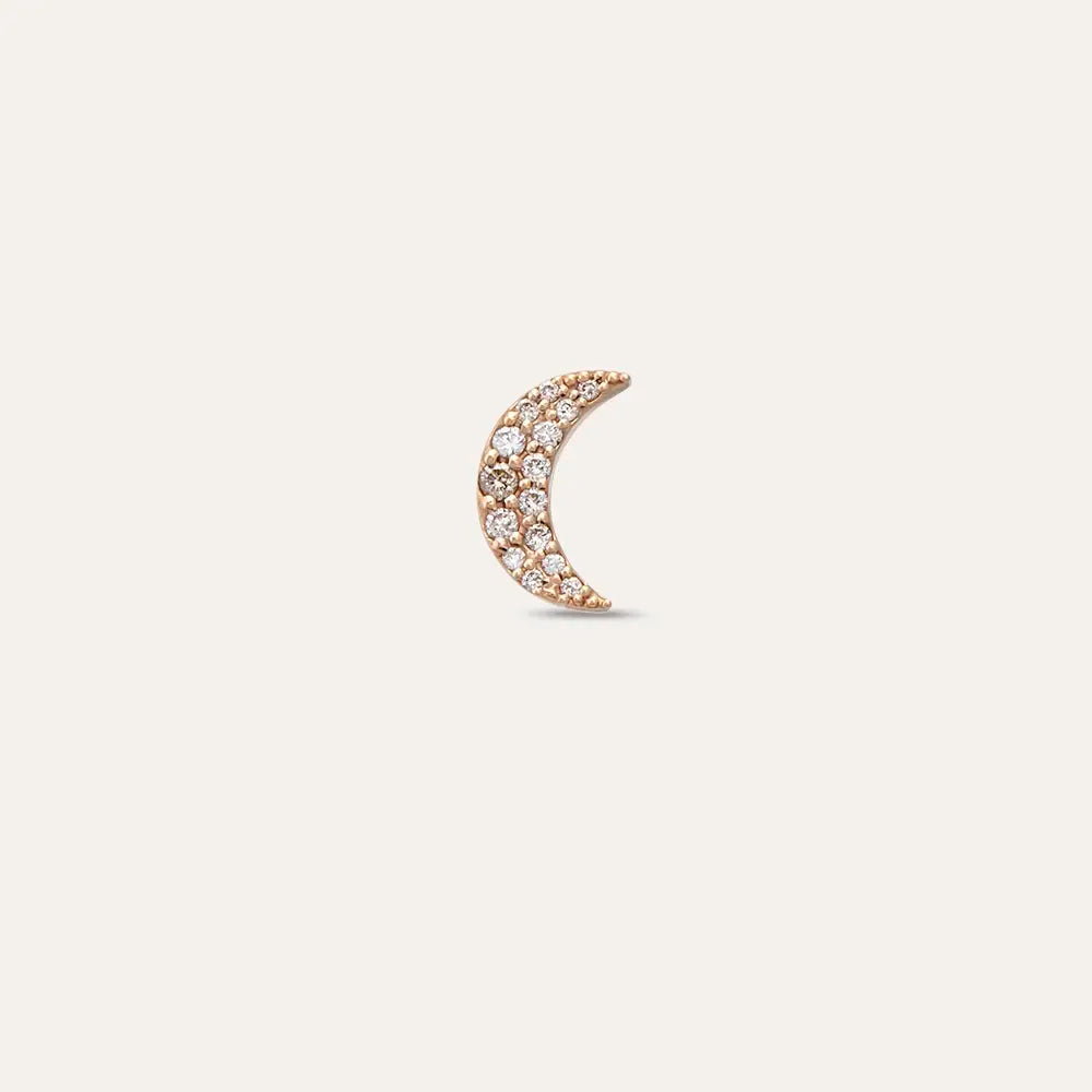 Mona Pırlanta Taşlı Rose Altın Piercing