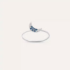 Mona 0.09 CT Blue Sapphire and Diamond White Gold Ring