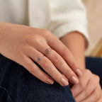 Mona 0.09 CT Blue Sapphire and Diamond White Gold Ring