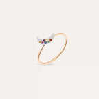Mona 0.09 CT Multicolor Sapphire Rose Gold Ring