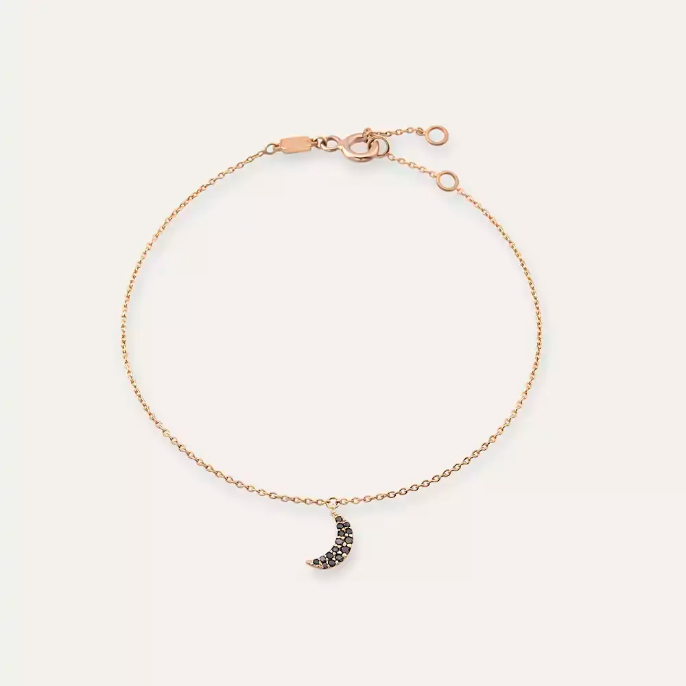 Mona Black Diamond Rose Gold Anklet