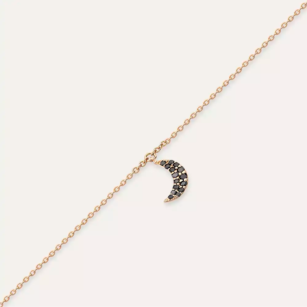 Mona Black Diamond Rose Gold Anklet